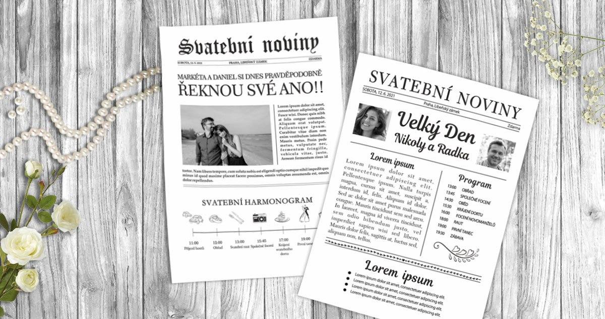 20 tipů co se dává do svatebních novin