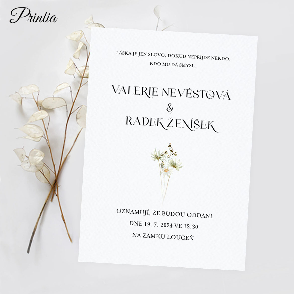 Minimalistická svatební oznámení - krása v jednoduchosti