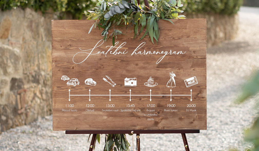 Svatební harmonogram neboli program svatby!