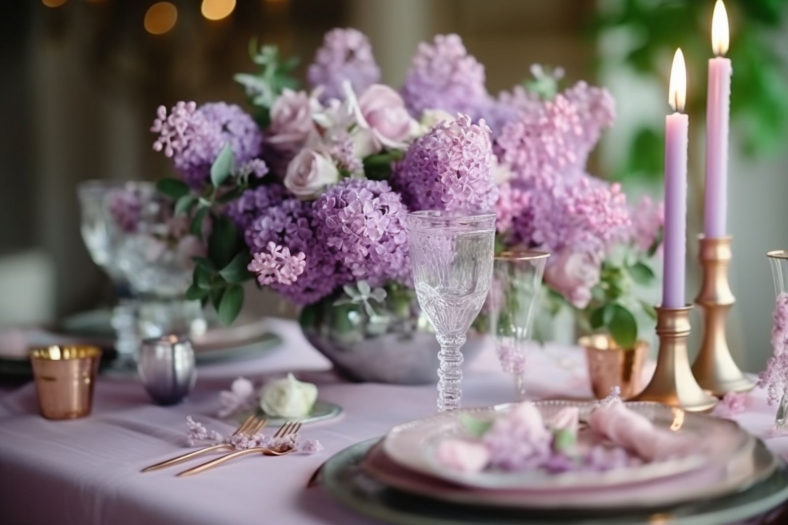 Barva svatby lila fialová a levandulová: Elegance a romantika v každém detailu